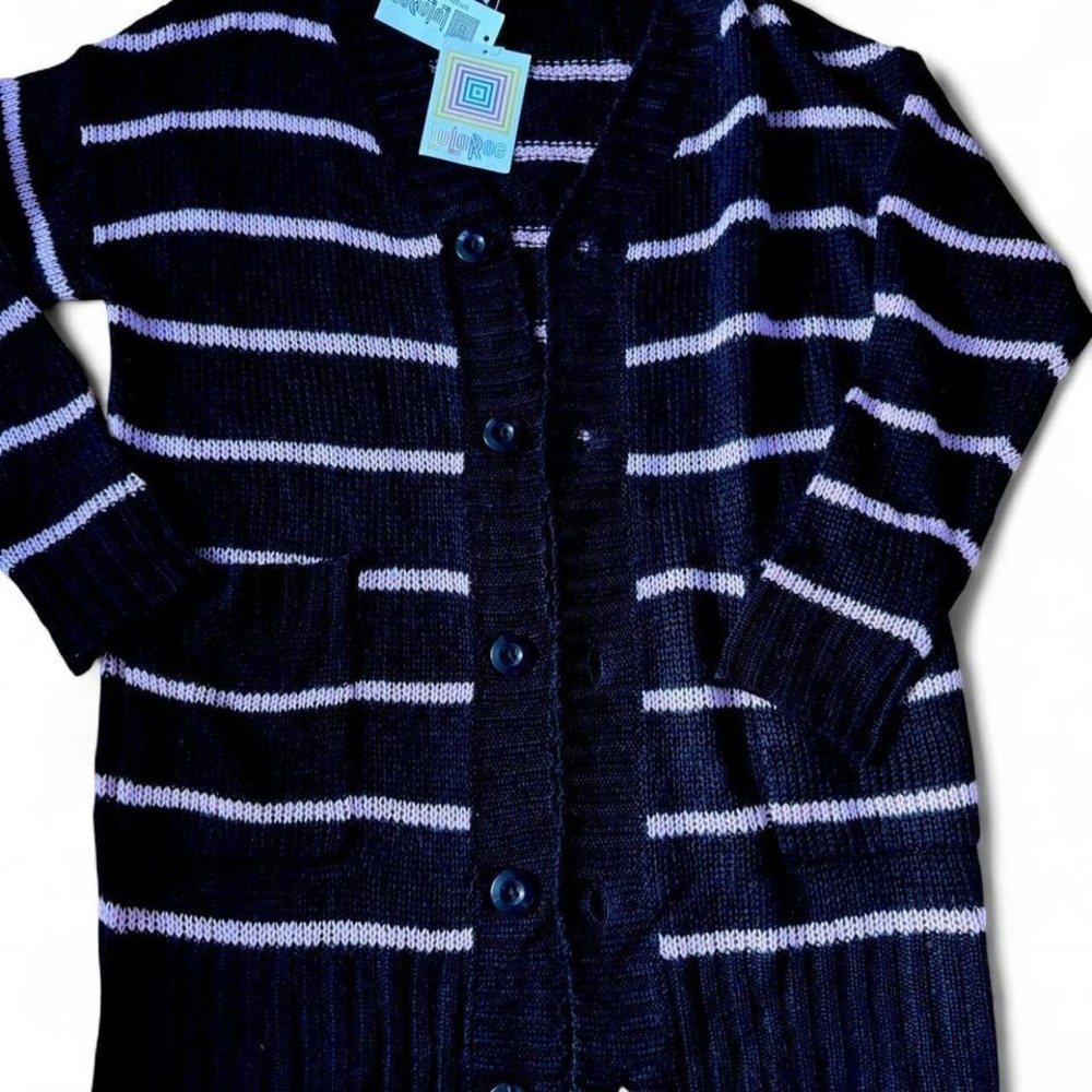 Kawaii NWT Lularoe Black and pink‎ striped cardigan
